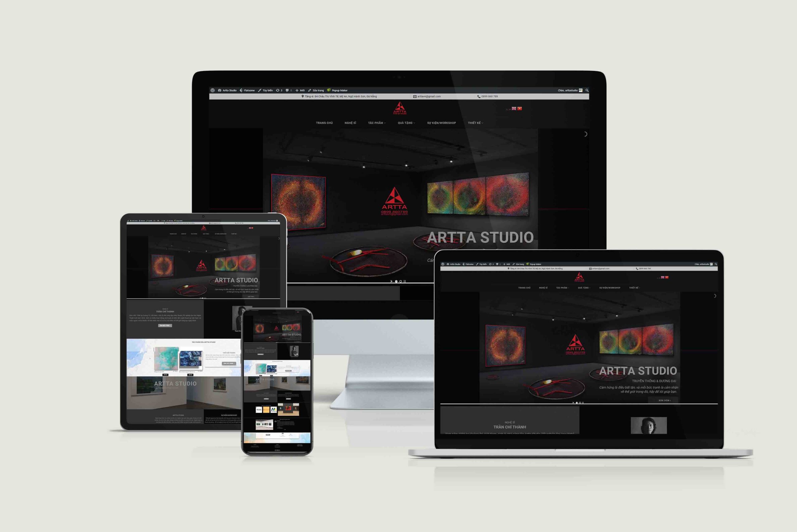 thiết kế website xưởng my thuật artta studio tại Đà Nẵng